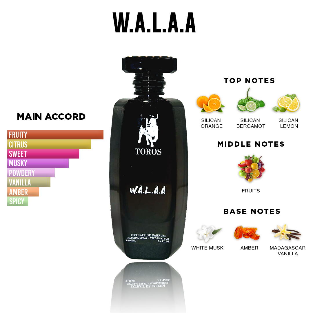 W.A.L.A.A by TOROS – Citrus Fruity Musky Perfume – 100ml